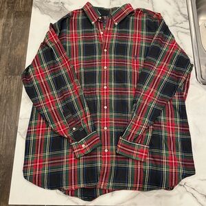 Ralph Lauren Performance Flannel in Green/Red/Blue Plaid Shirt (XXL)